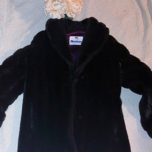 Vintage faux furr black coat - Picture 1 of 3